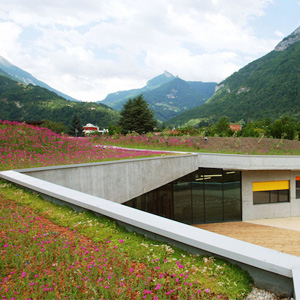 Seamless Green Roof Conceals Community Arts Centre